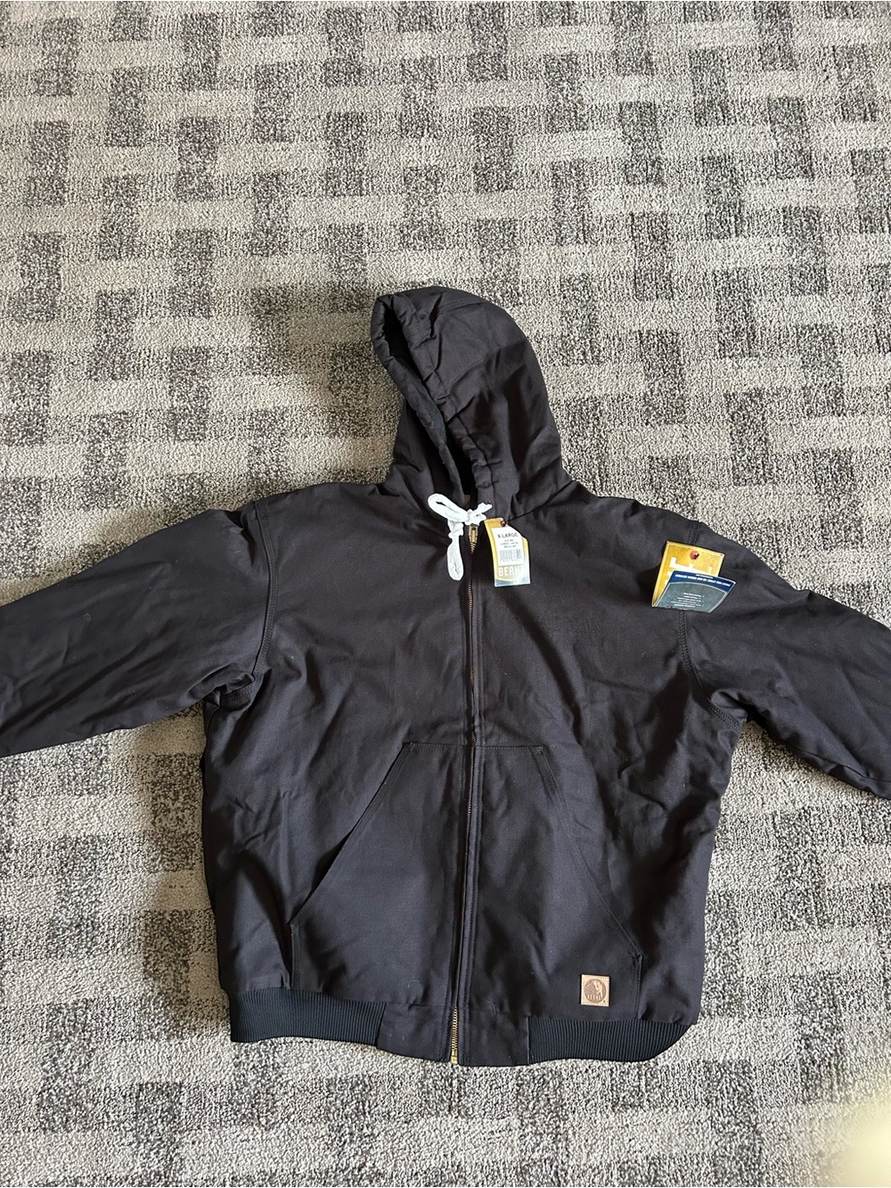 Men's Black Hooded Duck Barn Zip Jacket